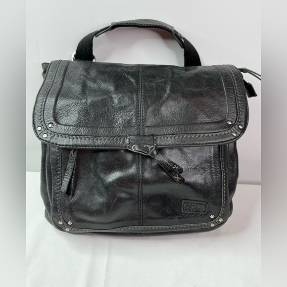 The Sak Ventura Leather Backpack Crossbody Messenger Saddle Bag Black Silver - Picture 3 of 13
